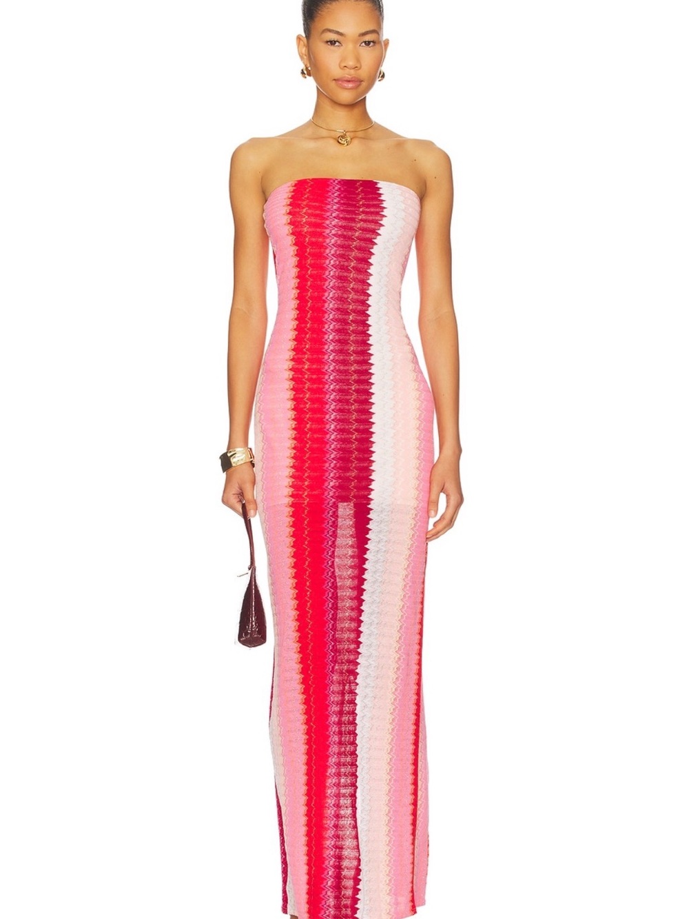 PQ Swim Jane Strapless Maxi Dress in Pink